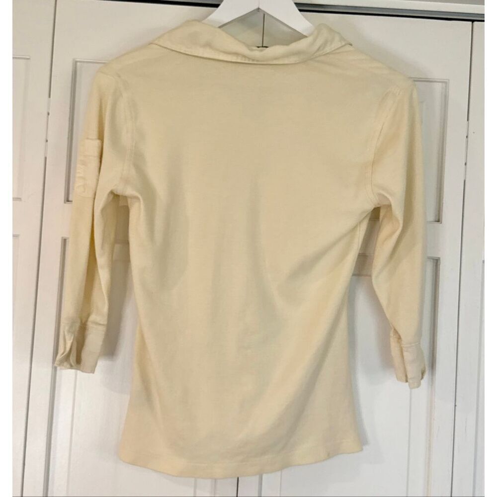 Lauren Ralph Lauren ivory collared polo shirt size m petite - Picture 9 of 9